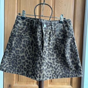 Leopard Print Mini Skirt